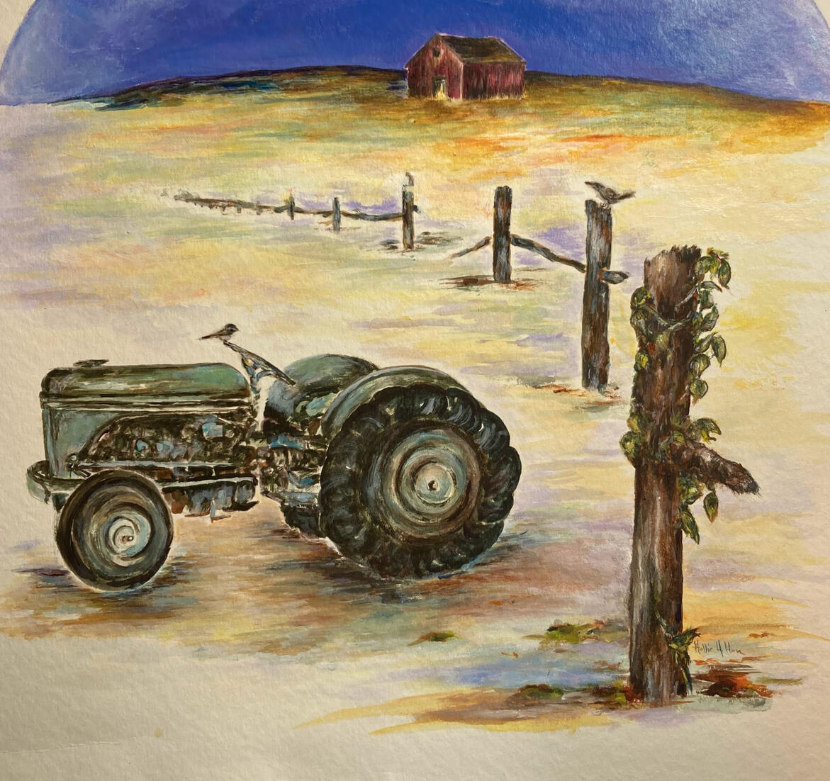 Colored pencil and watercolor