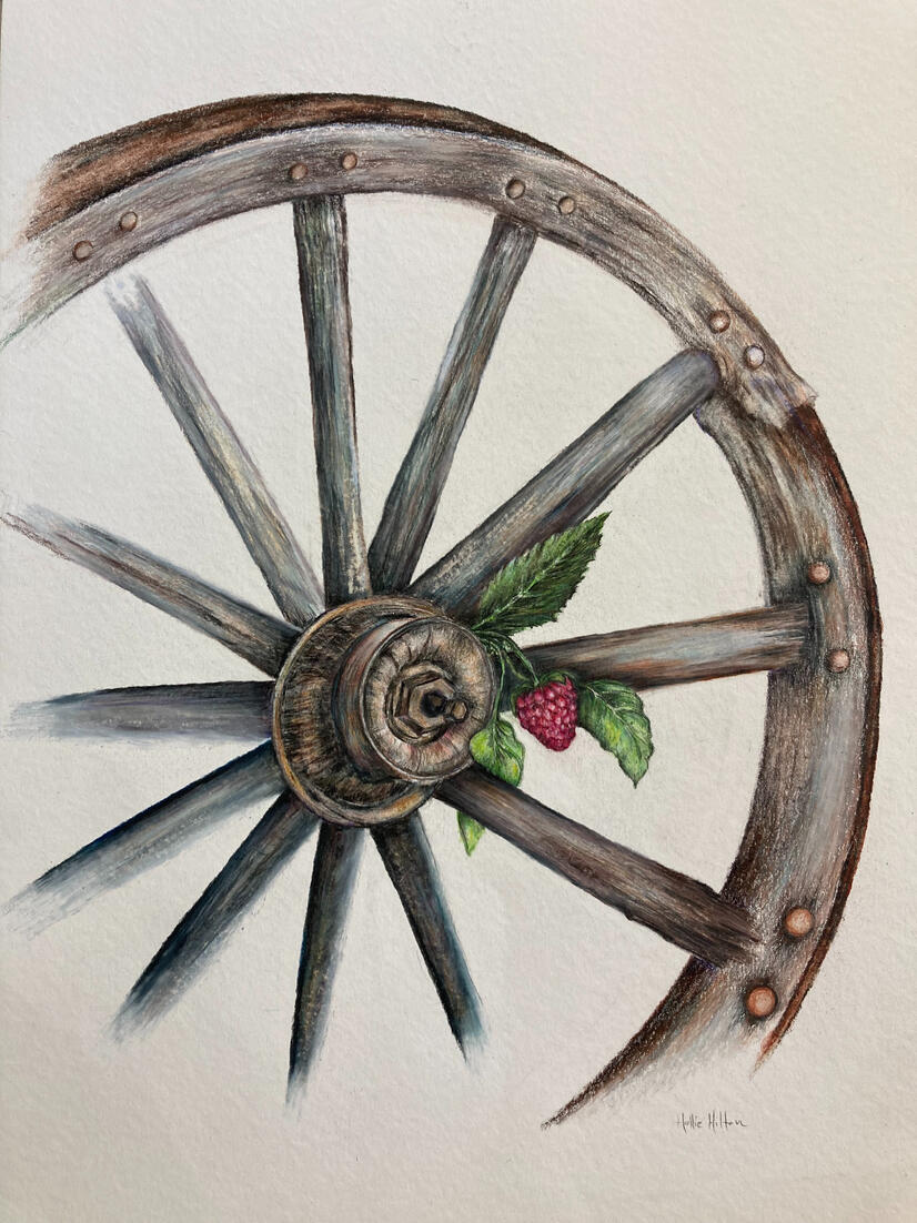 Colored pencil on paper.